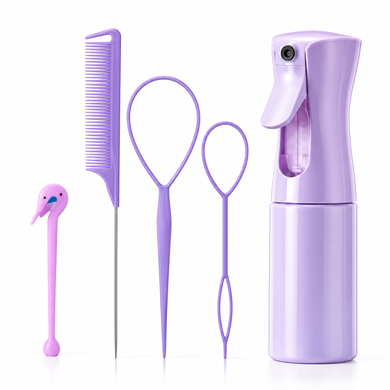 Kit Coiffure Pro — Spray Brumisateur + Accessoires Stylisme 5 pièces