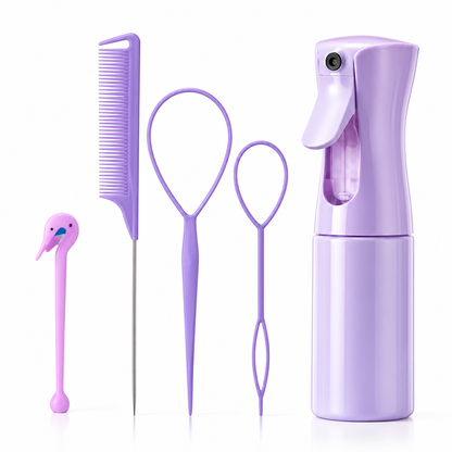 Kit Coiffure Pro — Spray Brumisateur + Accessoires Stylisme 5 pièces