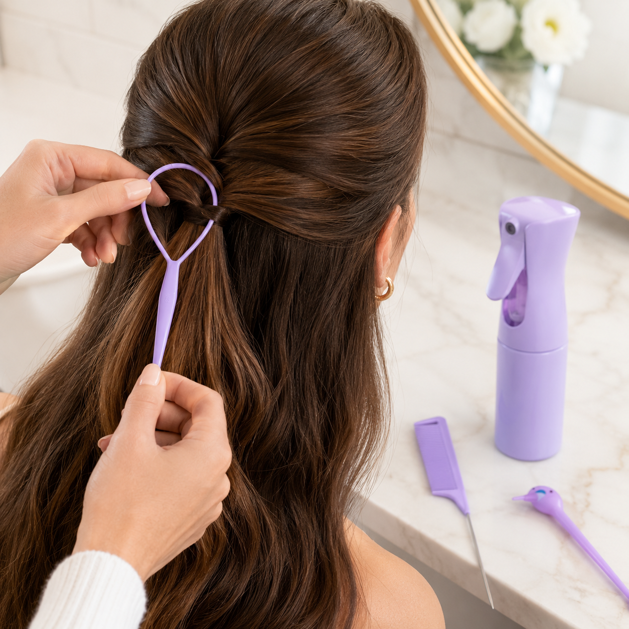 Kit Coiffure Pro — Spray Brumisateur + Accessoires Stylisme 5 pièces