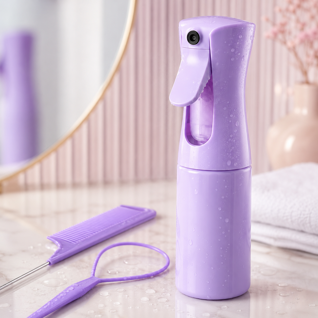 Kit Coiffure Pro — Spray Brumisateur + Accessoires Stylisme 5 pièces