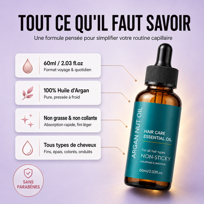 Huile Capillaire Nourrissante Ondulia™ — Sérum d'Argan Pure